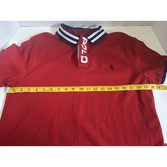 Polo Ralph Lauren Slim Fit Red Striped Mesh Polo (Men’s L) - Picture 10 of 12